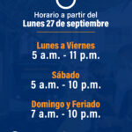 Horario 27 sept 2021